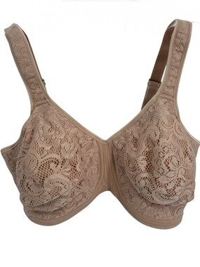 Amoena Women's Wireless Mastectomy Bra Tan Size 38DD Lace 2146 Jamie Recovery